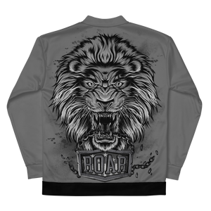 Roar Unisex Bomber Jacket (Contrasting Trim) - Gray/Black