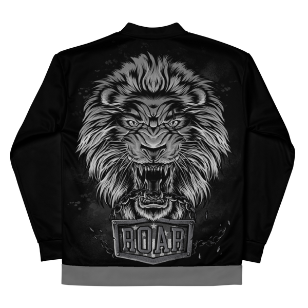 Roar Unisex Bomber Jacket (Contrasting Trim) - Black/Gray