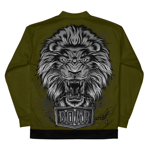 Roar Unisex Bomber Jacket (Contrasting Trim) - Green/Black