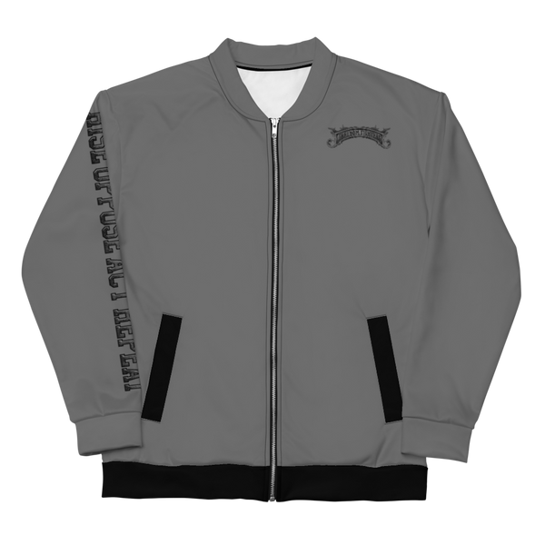 Roar Unisex Bomber Jacket (Contrasting Trim) - Gray/Black