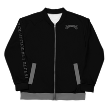 Load image into Gallery viewer, Roar Unisex Bomber Jacket (Contrasting Trim) - Black/Gray