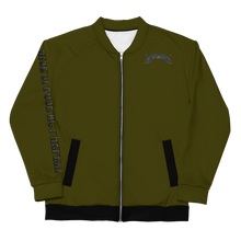 Load image into Gallery viewer, Roar Unisex Bomber Jacket (Contrasting Trim) - Green/Black