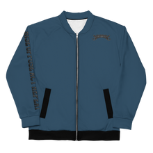 Load image into Gallery viewer, Roar Unisex Bomber Jacket (Contrasting Trim) - Blue/Black