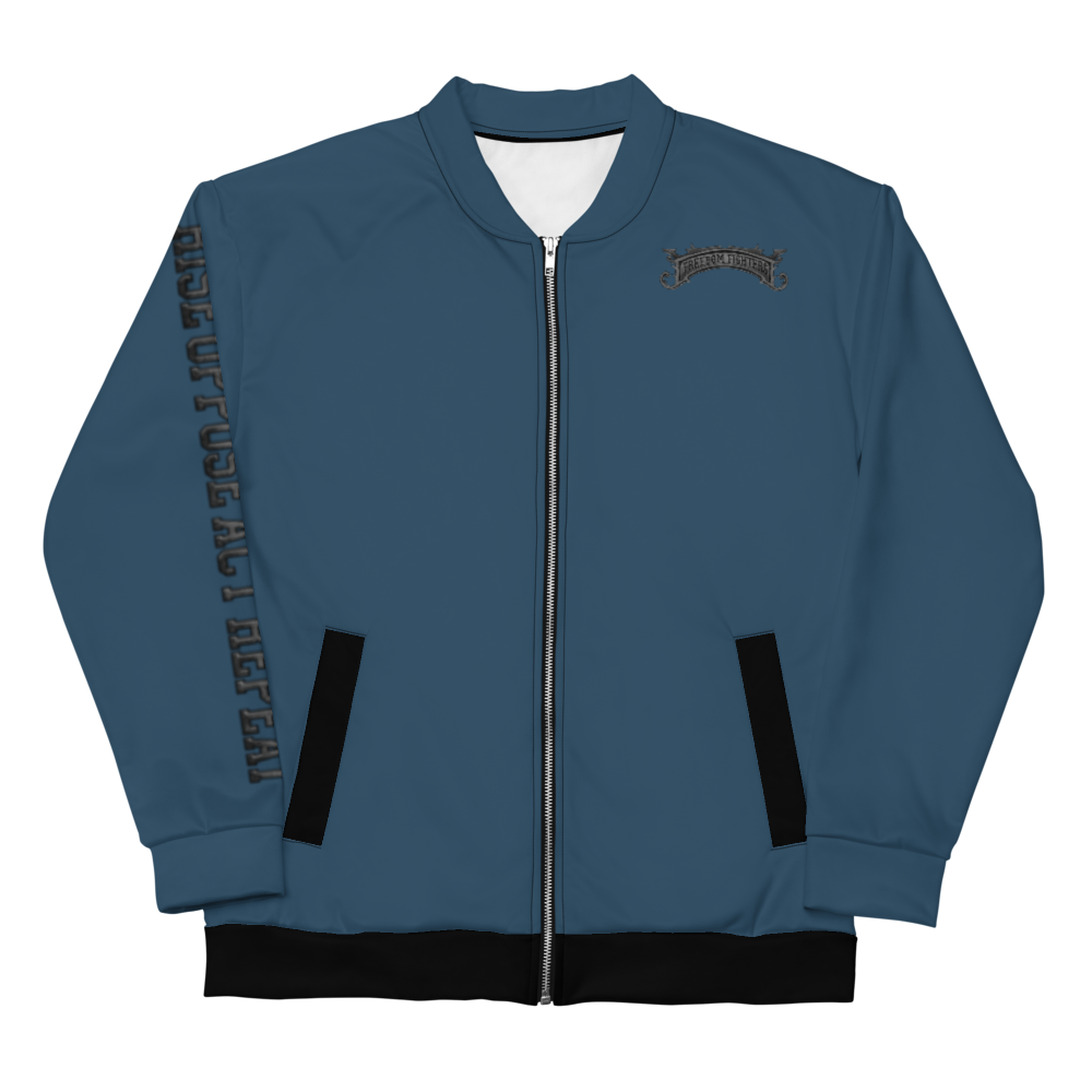 Roar Unisex Bomber Jacket (Contrasting Trim) - Blue/Black